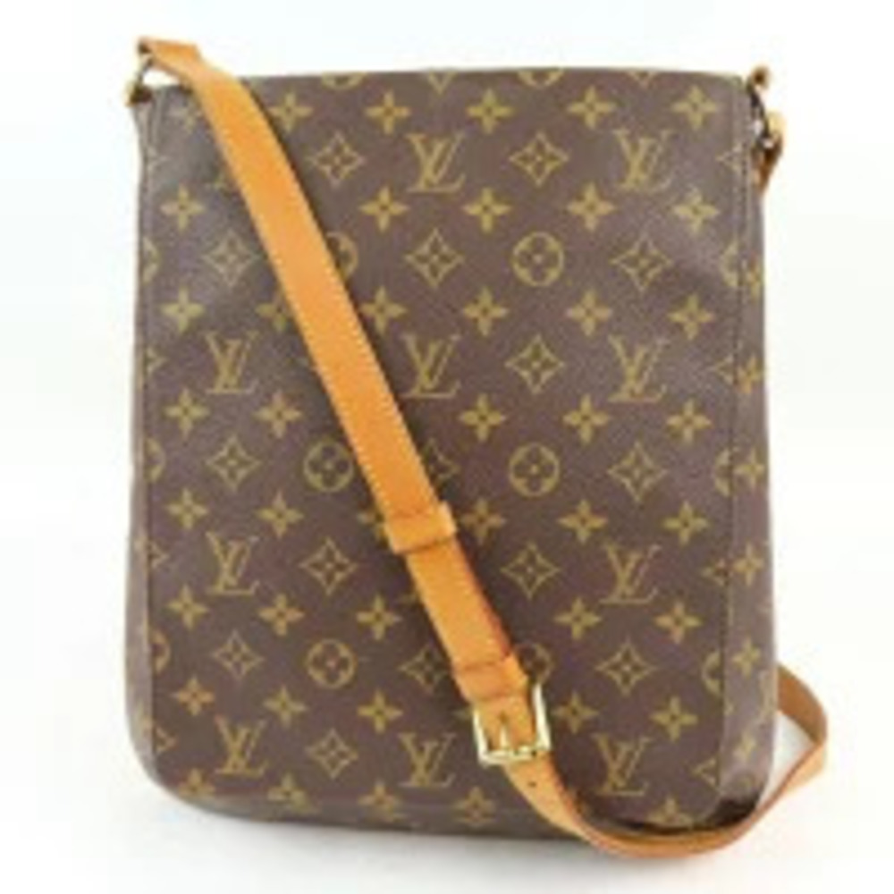 Louis Vuitton Musette Monogram Shoulder Bag Leather Brown